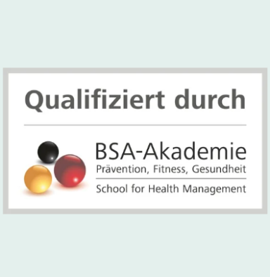 Logo der BSA-Akademie mit den Worten „Qualifiziert durch“ und drei bunten Kreisen.